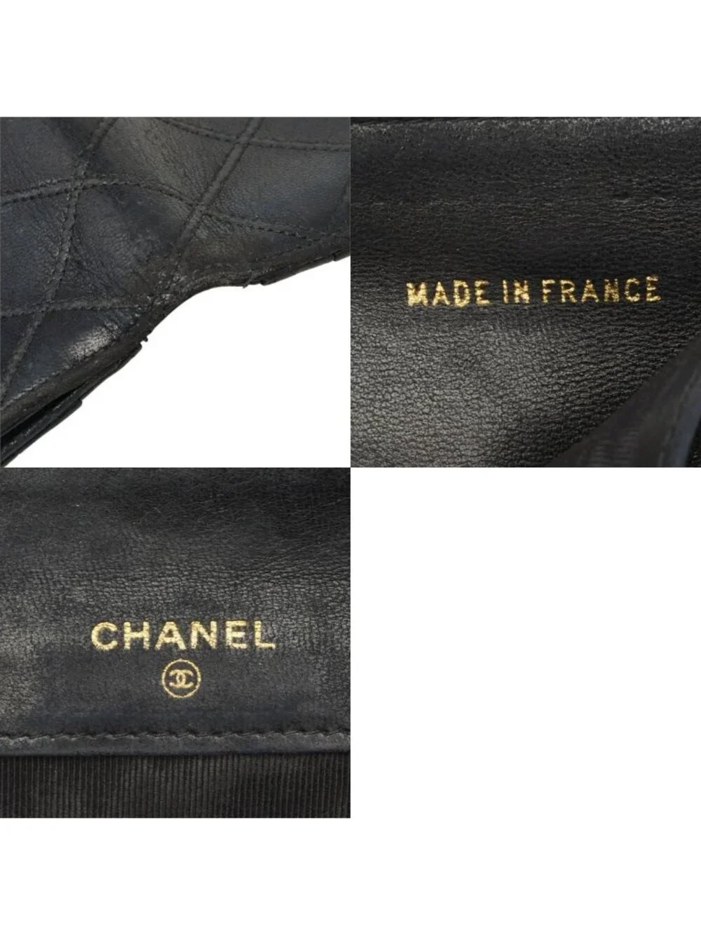 Chanel CC Logo Bicolor Bifold Wallet Black Leather